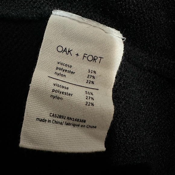 Oak + Fort Black Sweater Dress | 34” Length | Relaxed Fit - Picture 4 of 6